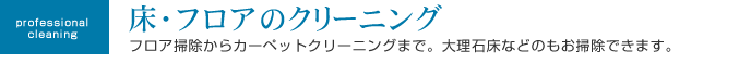 床･フロアのクリーニング