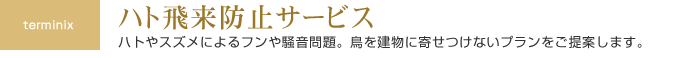 鳥害対策・ハト飛来防止サービス