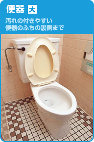 便器大　汚れの付きやすい便器のふちの裏側まで
